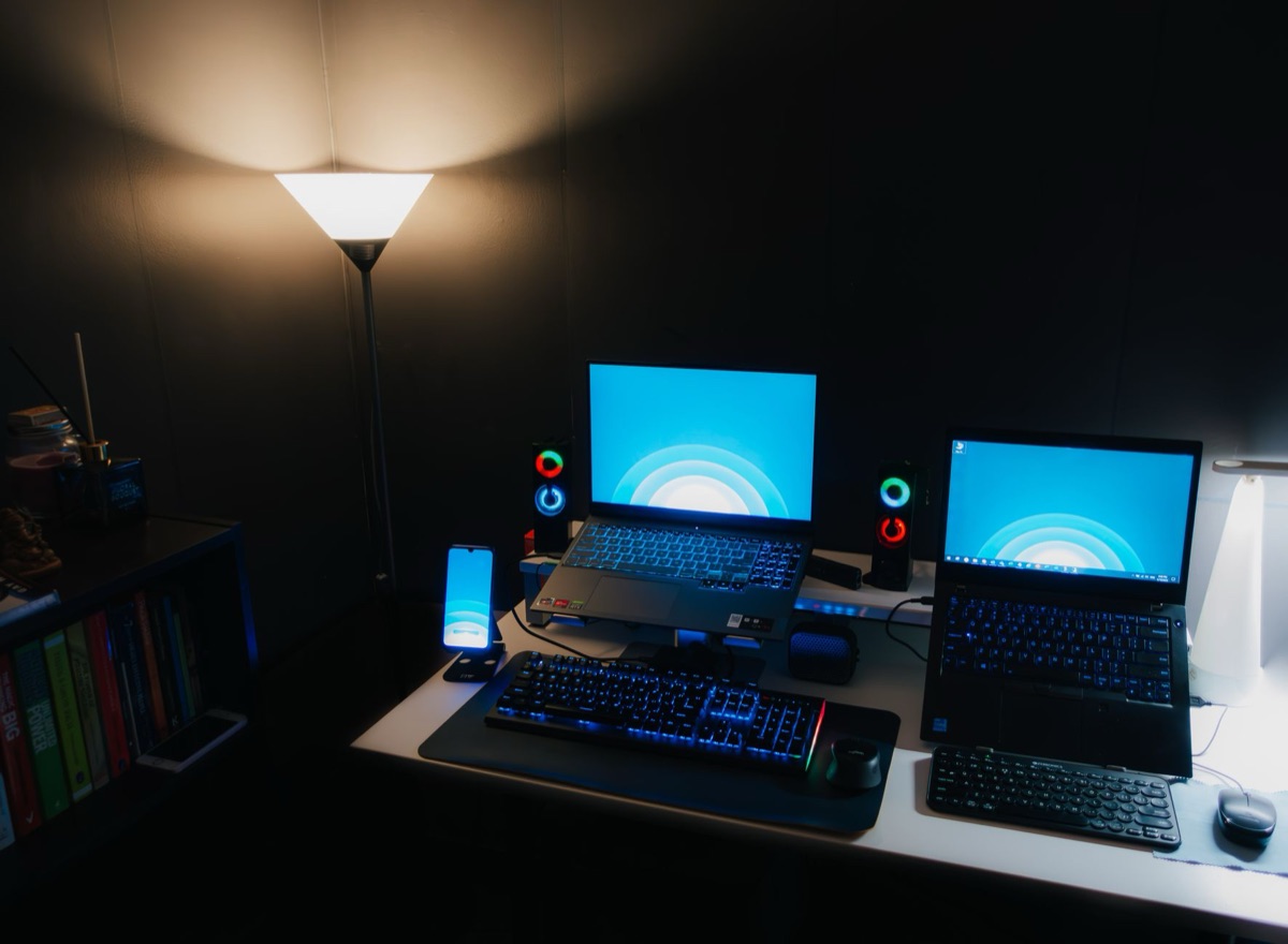 Indonesian gaming laptop and keyboard on a desk