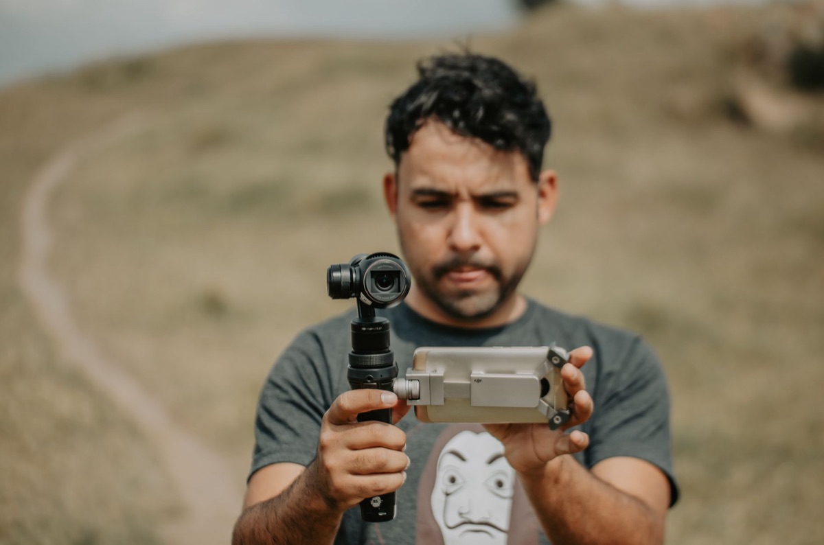 Indonesian Youtuber Filming outdoors