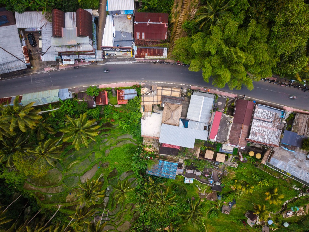indonesian street view with vlogger