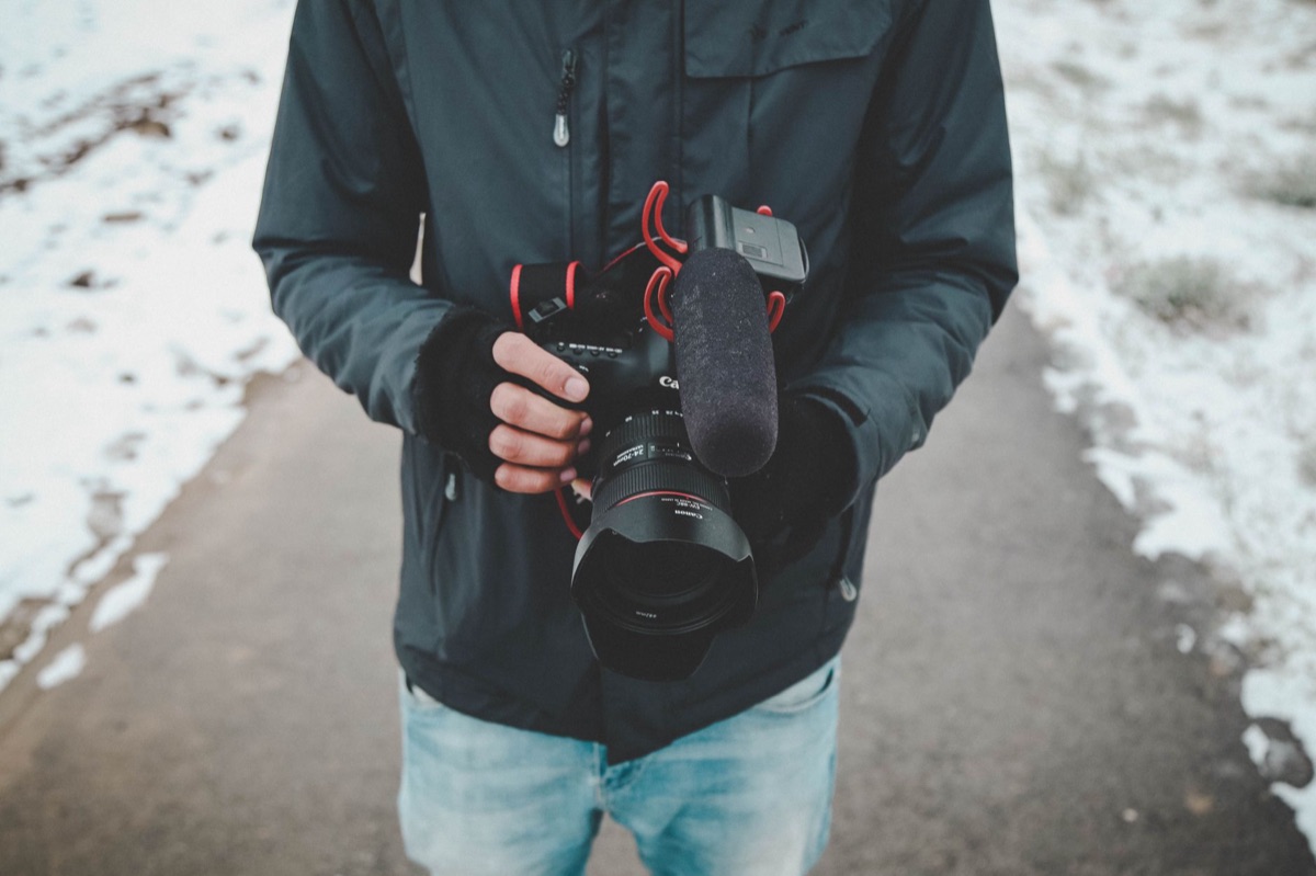 Youtuber with Camera and Microphone in Bali