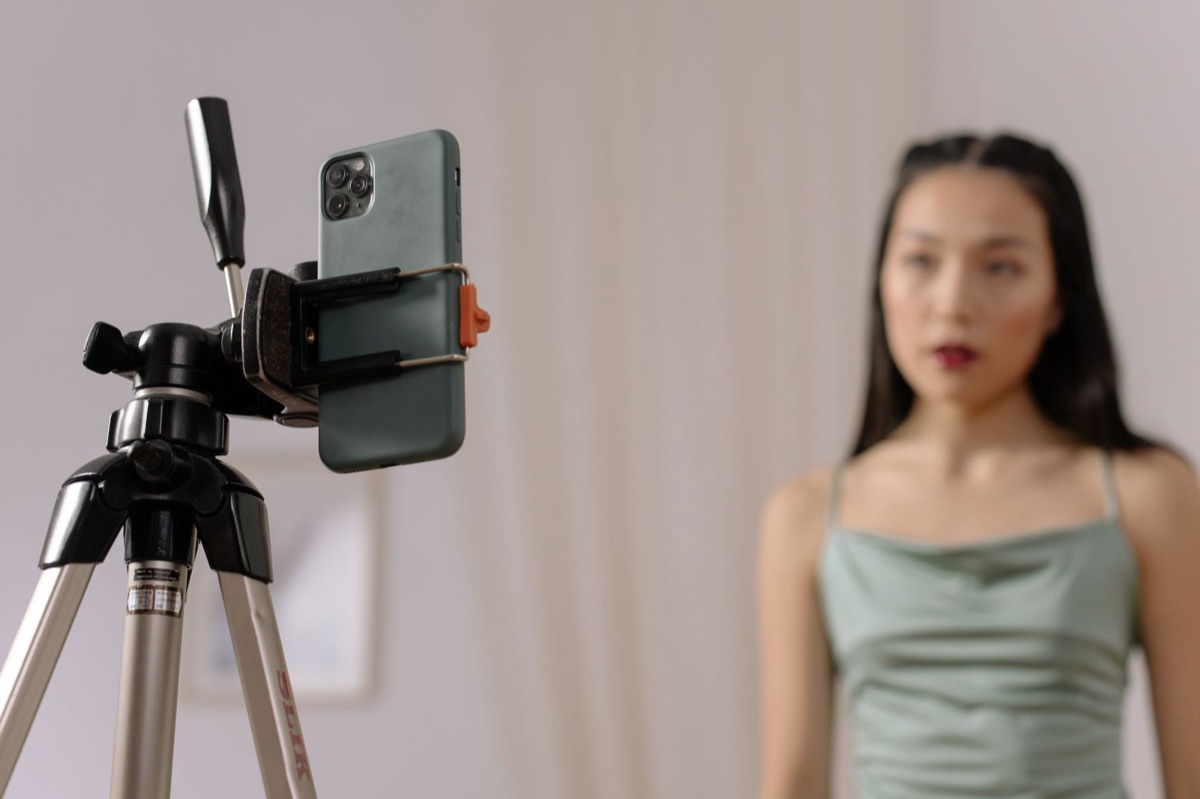 influencer with phone