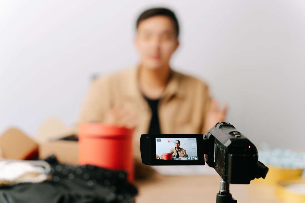 influencer on camera