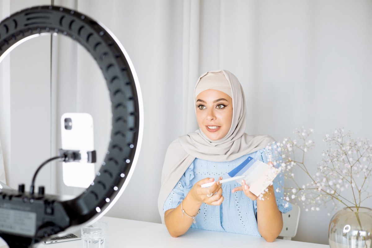 influencer with phone
