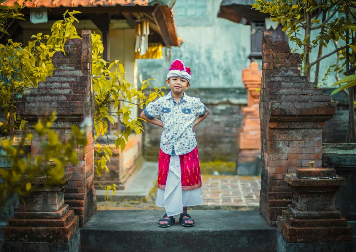 Indonesian Model in Traditional and Western Clothing