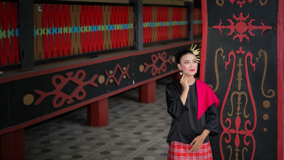 Dettaglio abito tradizionale indonesiano