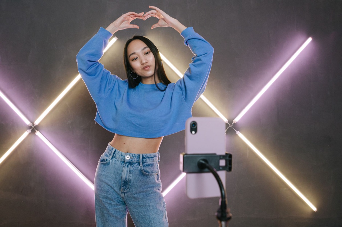 influencer with phone
