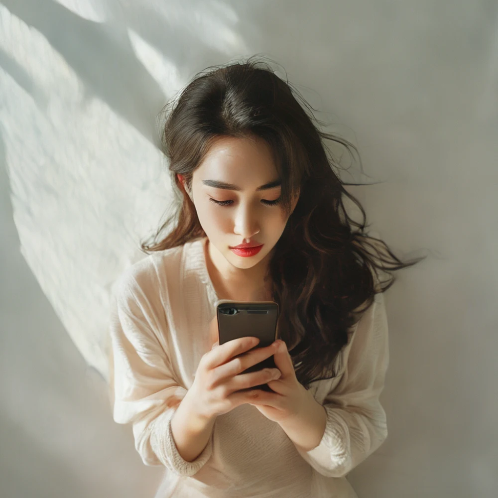 influencer with phone
