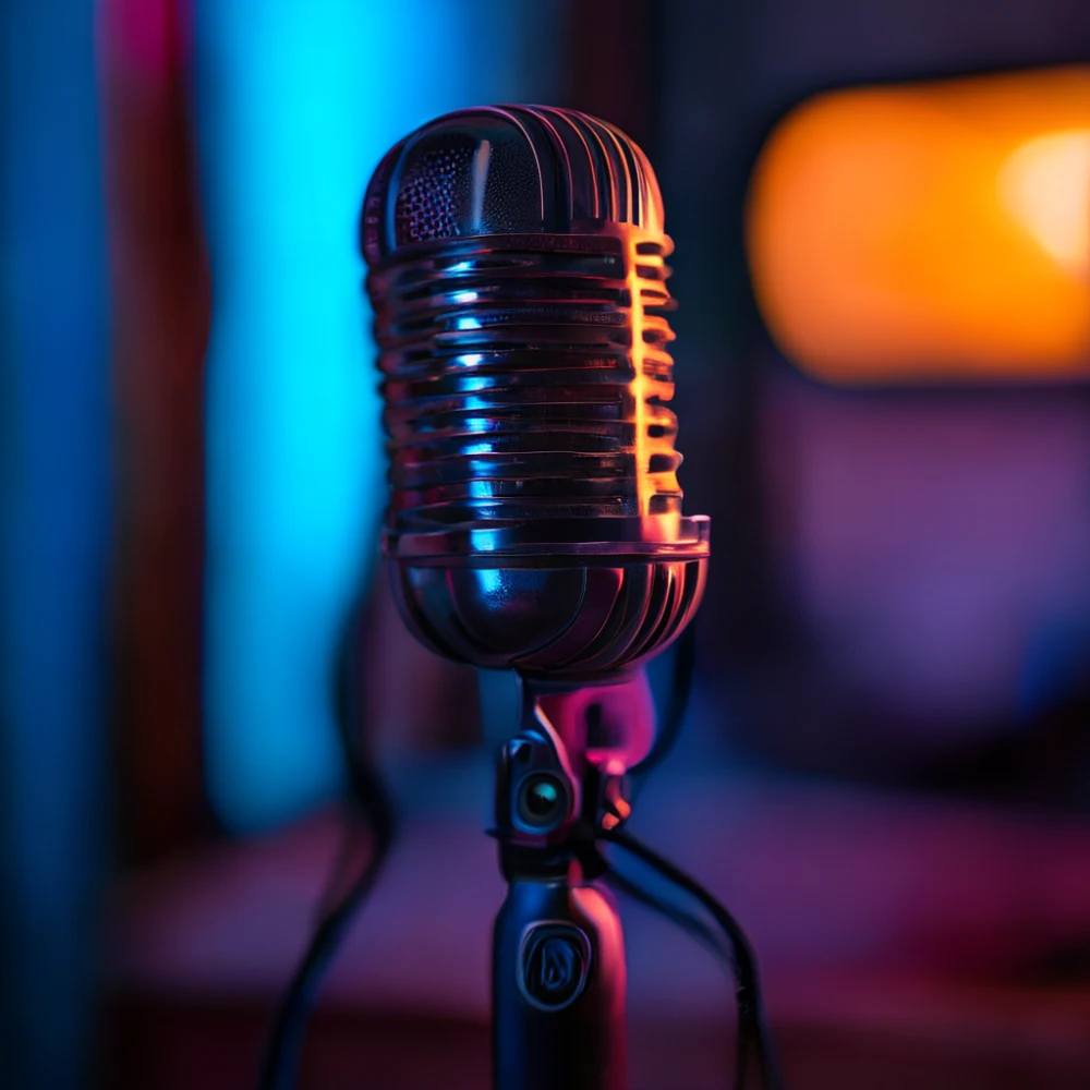youtuber microphone setup in studio