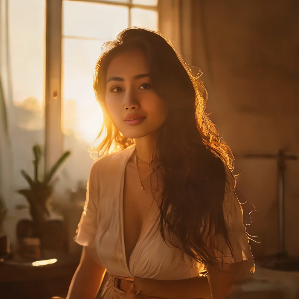 Indonesian influencer filming vlog in studio