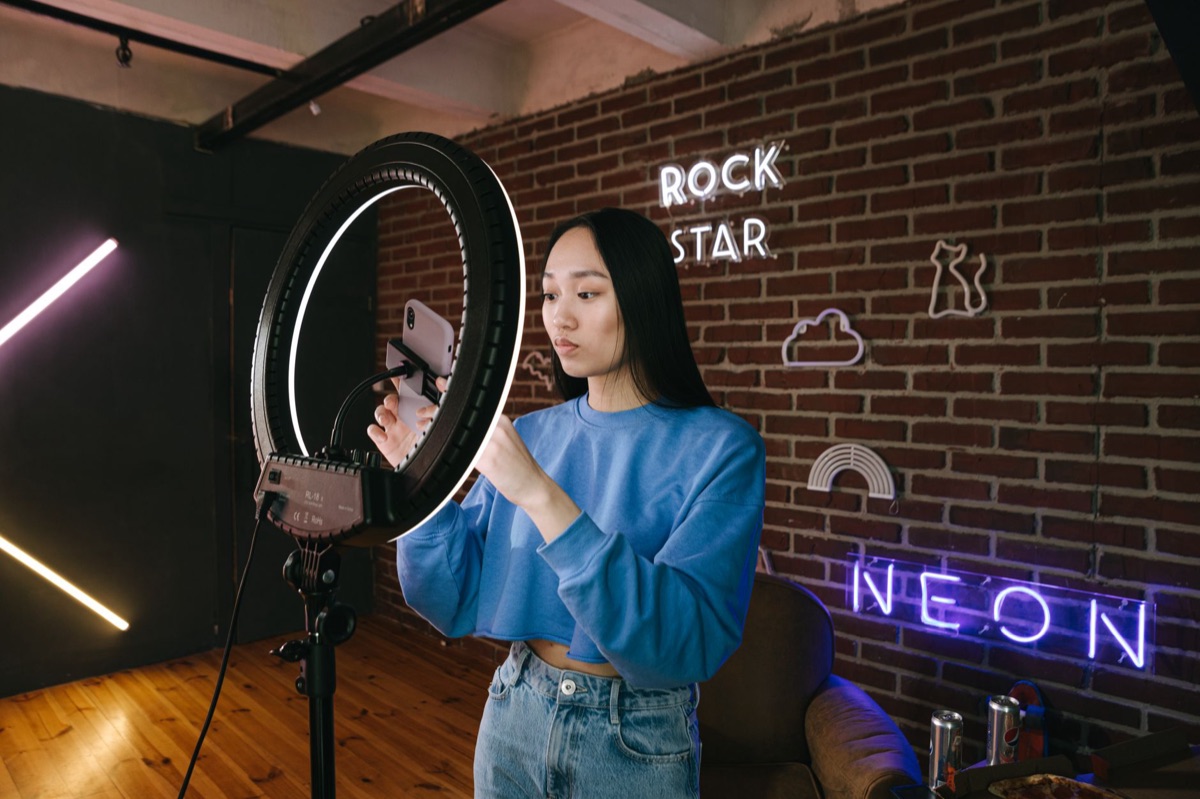influencer with branded product